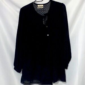 Urban Outfitters Wo size small Black Sheer Polka Dot LINED BABY DOLL LOOK ROMPER